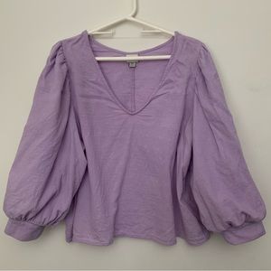 A.New.Day. Lavender Balloon Long Sleeve Top
